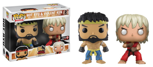 Funko Pop! Street Fighter - Hot Ryu & Violent Ken 2 Pack GameStop Exclusive