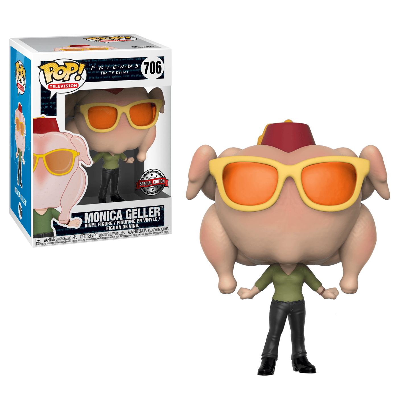 FUNKO POP! TELEVISION: FRIENDS - MONICA GELLER [TURKEY HEAD] **TARGET EXCLUSIVE** #706