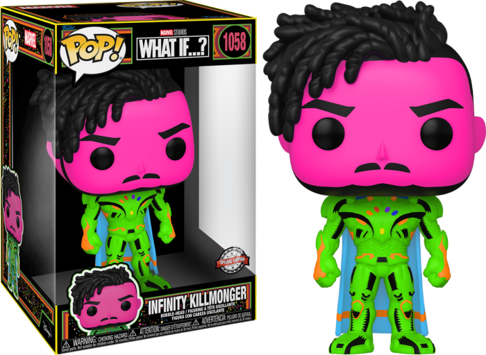 Funko Pop Marvel WHAT IF...? INFINITY KILLMONGER BLACKLIGHT 10" [SPECIAL EDITION EXCLUSIVE] #1058