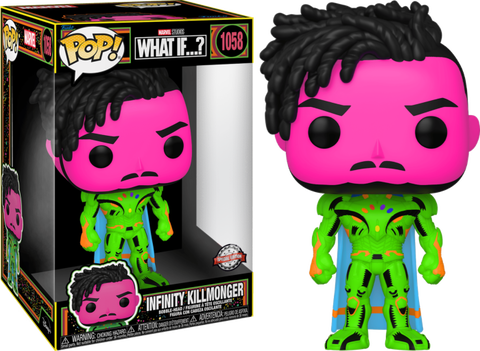 Funko Pop Marvel WHAT IF...? INFINITY KILLMONGER BLACKLIGHT 10" [SPECIAL EDITION EXCLUSIVE] #1058