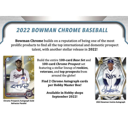 2022 BOWMAN CHROME BASEBALL HOBBY BOX