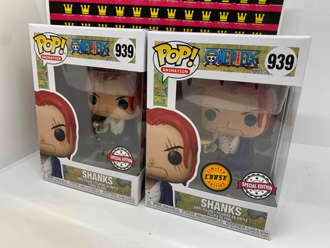 FUNKO POP! ANIMATION: ONE PIECE - SHANKS * EXCLUSIVE** #939 **CHASE BUNDLE W/ SPECIAL EDITION STICKERS**