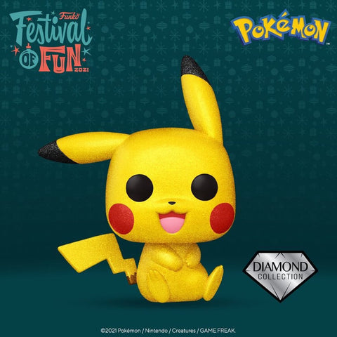 FUNKO POP! GAMES: POKEMON - PIKACHU DIAMOND 2021 FALL CONVENTION [SITTING] #842