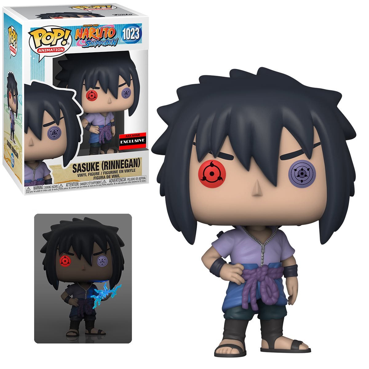 **Chase & Common Bundle** Funko Pop! Anime: Naruto - Sasuke (Rinnegan) #1023 [AAA Anime Exclusive]