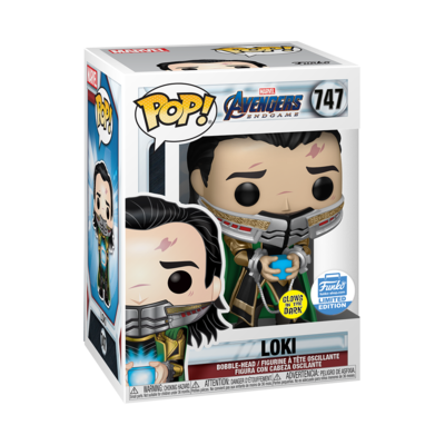 Funko Pop! Avengers End Game Loki Glow in the dark #747 FUNKO SHOP *PREORDER*