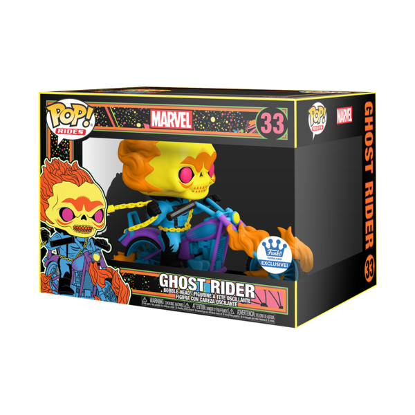Funko Pop! Marvel: Rides - Ghost Rider (Black Light) #33 [Funko Shop Exclusive]