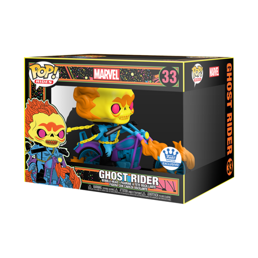 Funko Pop! Marvel: Rides - Ghost Rider (Black Light) #33 [Funko Shop Exclusive]