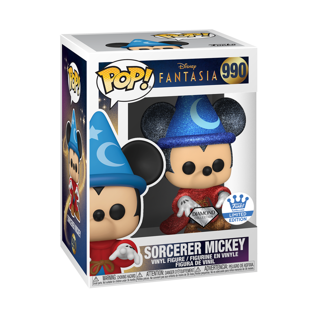 Funko Pop! Disney: Fantasia - Sorcerer Mickey (Casting Spell - Diamond) #990 [Funko Shop Exclusive]