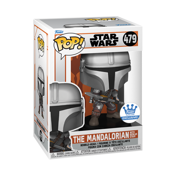 FUNKO POP! STAR WARS - THE MANDALORIAN WITH BESKAR STAFF **FUNKO SHOP EXCLUSIVE** #479