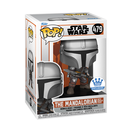 FUNKO POP! STAR WARS - THE MANDALORIAN WITH BESKAR STAFF **FUNKO SHOP EXCLUSIVE** #479
