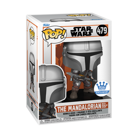 FUNKO POP! STAR WARS - THE MANDALORIAN WITH BESKAR STAFF **FUNKO SHOP EXCLUSIVE** #479