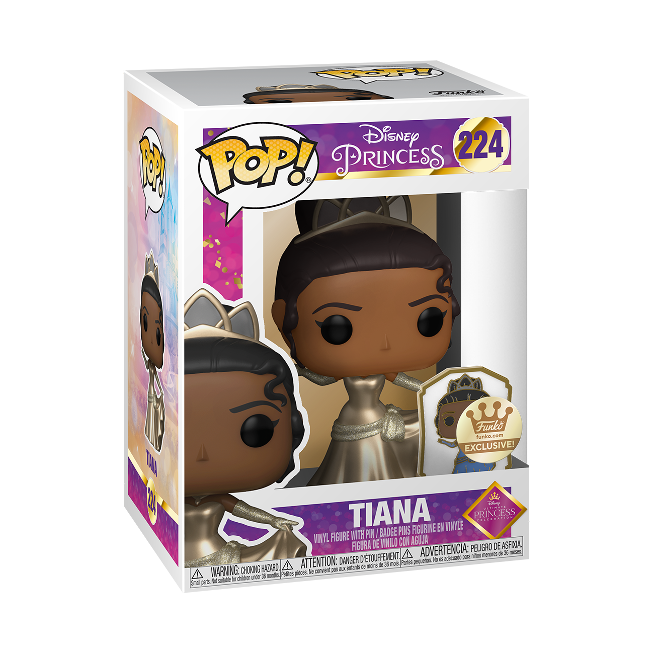 Funko Pop! DISNEY ULTIMATE PRINCESS TIANA WITH PIN #224 *FUNKO SHOP EXCLUSIVE*