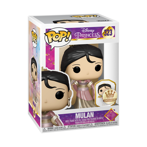 FUNKO POP! DISNEY MULAN (GOLD) ULTIMATE PRINCESS with PIN [FUNKO SHOP EXCLUSIVE] #323