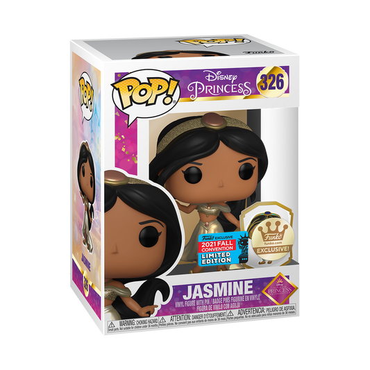 Funko Pop! 2021 NYCC Fall Convention ULTIMATE PRINCESS JASMINE GOLD DRESS WITH PIN