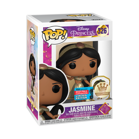 Funko Pop! 2021 NYCC Fall Convention ULTIMATE PRINCESS JASMINE GOLD DRESS WITH PIN