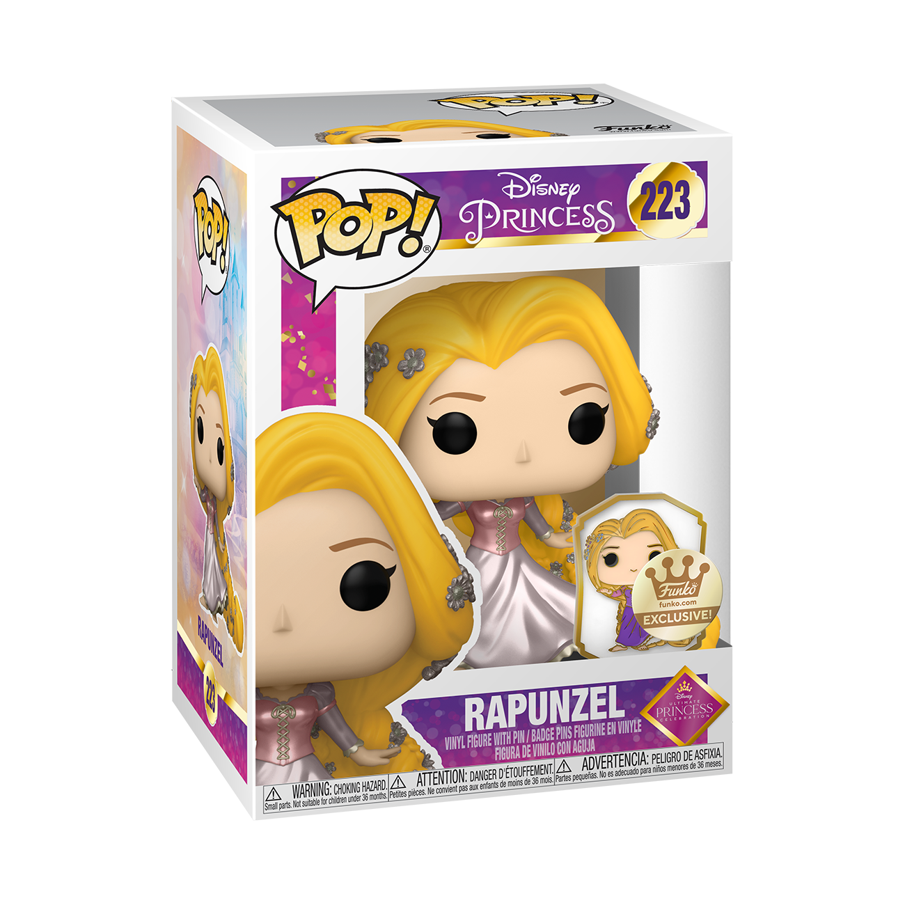 Funko Pop! Disney: Ultimate Princess - Rapunzel (Gold with Pin) #223 [Funko Shop Exclusive]