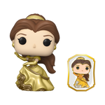 FUNKO POP! Disney Ultimate Princess BELLE GOLD with PIN #221 [FUNKO SHOP EXCLUSIVE]