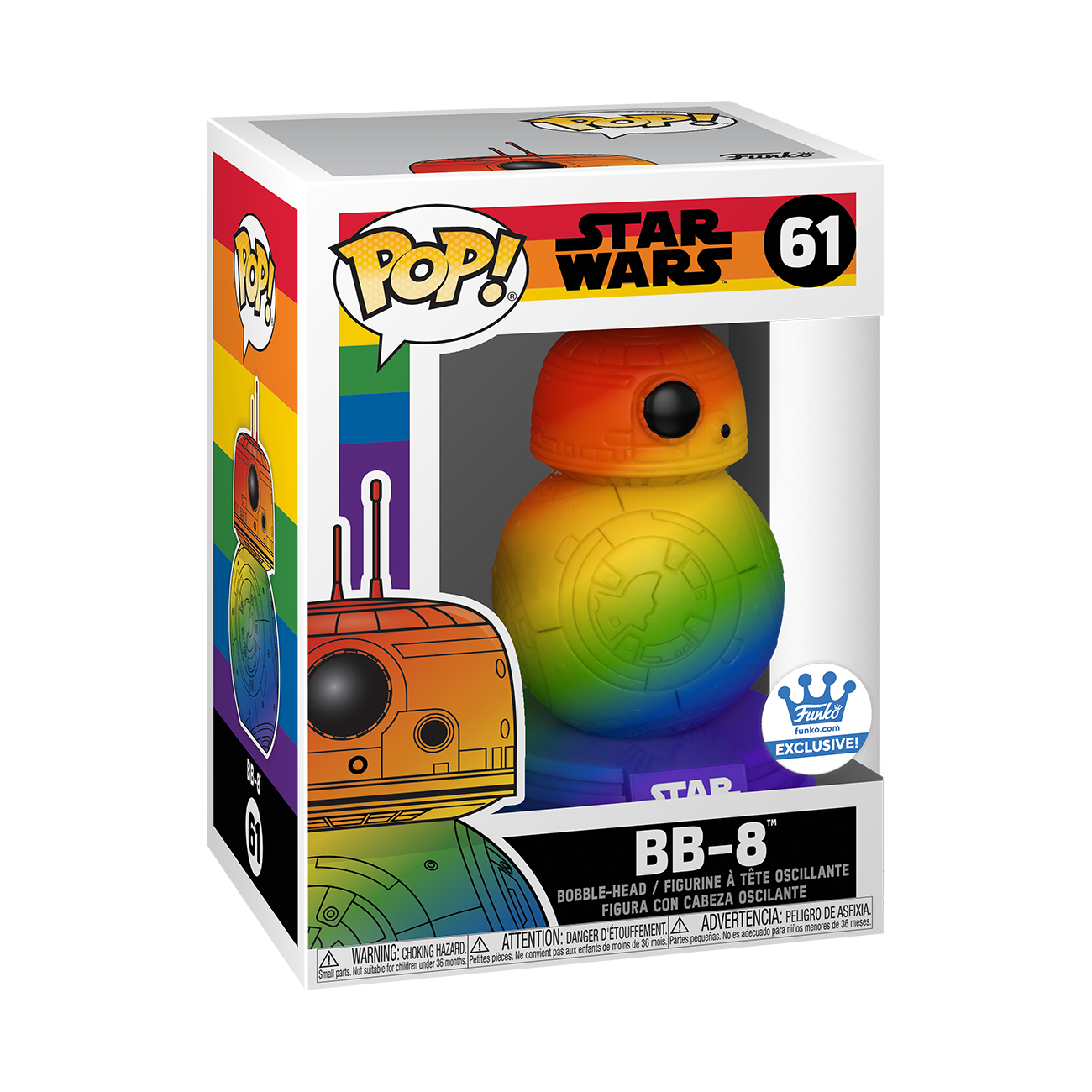 BB-8 Rainbow Pride - The Rise of Skywalker *FUNKO SHOP EXCLUSIVE* #61* BB8