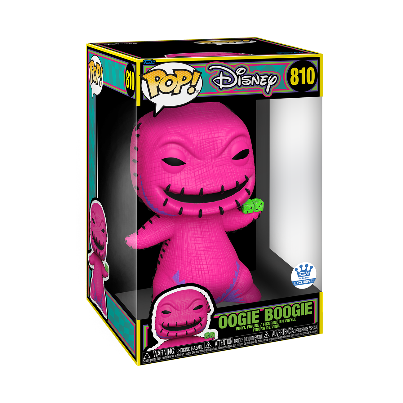 Funko Pop! DISNEY OOGIE BOOGIE BLACKLIGHT 10" [FUNKO SHOP EXCLUSIVE] #810