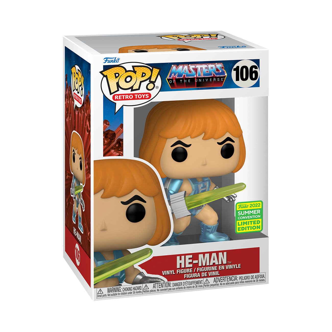 Funko Pop! HE-MAN WITH SWORD OF POWER - MASTERS OF THE UNIVERSE #106 [2022 SDCC SUMMER SHARED CONVENTION] *PREORDER*
