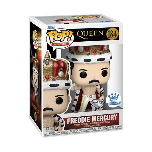 FUNKO POP! ROCKS QUEEN FREDDIE MERCURY AS KING with CROWN DIAMOND GLITTER [FUNKO SHOP EXCLUSIVE] #184