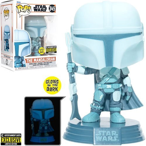 Funko Pop! Star Wars The Mandalorian Hologram Glow in the dark *Entertainment Earth Exclusive* #345