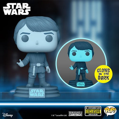 Funko Pop! STAR WARS HOLOGRAPHIC LUKE SKYWALKER GLOW #615 [EE EXCLUSIVE]