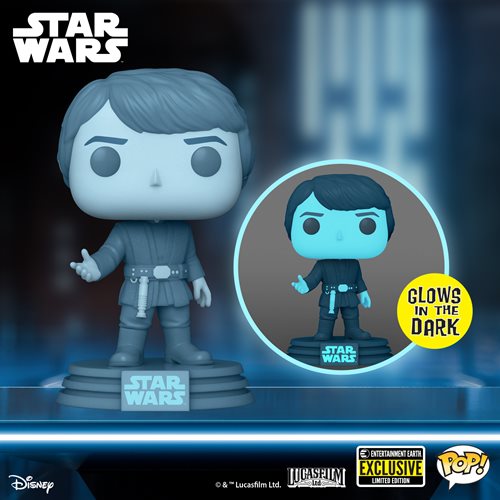 Funko Pop! STAR WARS HOLOGRAPHIC LUKE SKYWALKER GLOW #615 [EE EXCLUSIVE]
