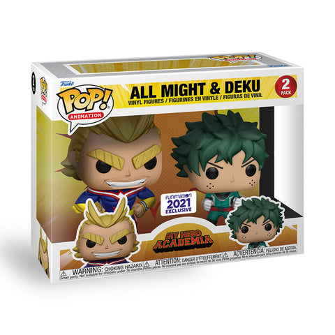 FUNKO POP! MY HERO ACADEMIA ALL MIGHT & DEKU FUNIMATION 2 PACK EXCLUSIVE