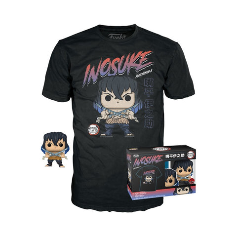 Funko Pop! and Tee: Demon Slayer Inosuke Hashibira Unmasked (Small - XXL) EB GAME EXCLUSIVE