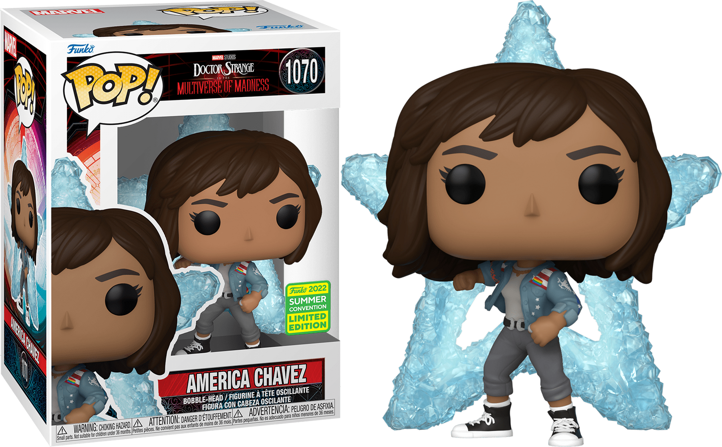 FUNKO POP! MARVEL: DOCTOR STRANGE AND THE MULTIVERSE OF MADNESS - AMERICA CHAVEZ [W/ STAR PORTAL] **2022 SDCC EXCLUSIVE** #1070