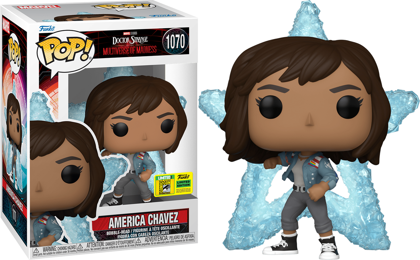 FUNKO POP! MARVEL: DOCTOR STRANGE AND THE MULTIVERSE OF MADNESS - AMERICA CHAVEZ [W/ STAR PORTAL] **2022 SDCC EXCLUSIVE** #1070