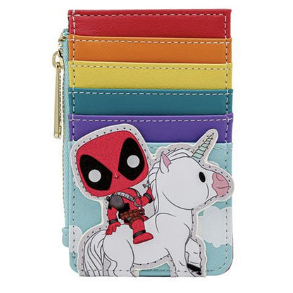 LOUNGEFLY POP Marvel Deadpool 30th Anniversary Rainbow Uniform CARDHOLDER