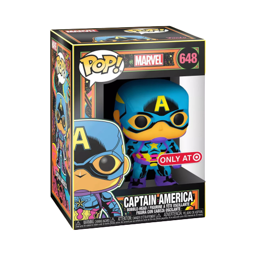 FUNKO POP! MARVEL - CAPTAIN AMERICA [BLACK LIGHT GLOW] **TARGET EXCLUSIVE** #648