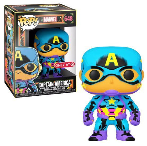 FUNKO POP! MARVEL - CAPTAIN AMERICA [BLACK LIGHT GLOW] **TARGET EXCLUSIVE** #648