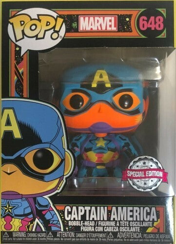 FUNKO POP! MARVEL - CAPTAIN AMERICA [BLACK LIGHT GLOW] **TARGET EXCLUSIVE** #648