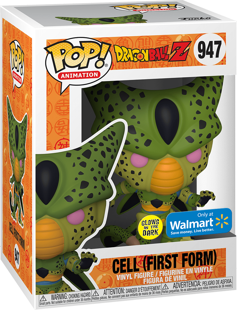 FUNKO POP! ANIMATION: DRAGON BALL Z [DBZ] - CELL [FIRST FORM - GITD] **WALMART EXCLUSIVE** #947