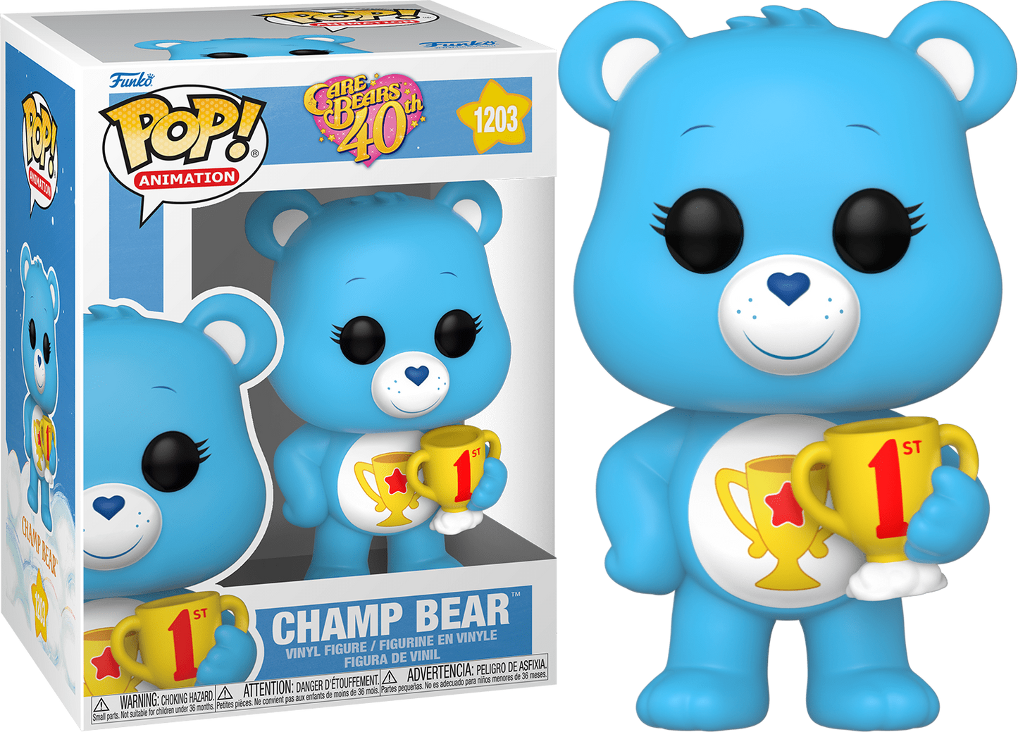 FUNKO POP! ANIMATION: CARE BEARS [40TH ANNIVERSARY] - CHAMP BEAR #1203 COMMON/CHASE