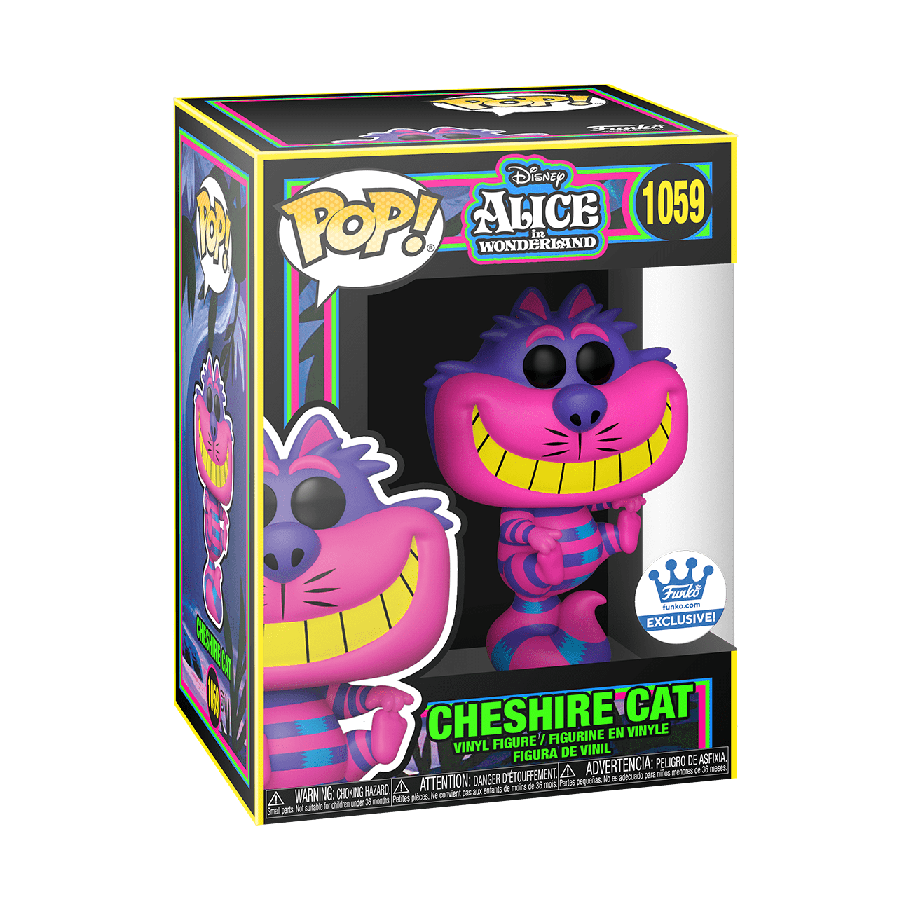 FUNKO POP! DISNEY: ALICE IN WONDERLAND [70TH ANNIVERSARY] - CHESHIRE CAT [BLACK LIGHT GLOW] **FUNKO SHOP EXCLUSIVE** #1059