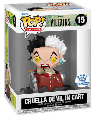 FUNKO POP! DISNEY [TRAINS]: VILLAINS - CRUELLA DE VIL IN CART **FUNKO SHOP EXCLUSIVE** #15