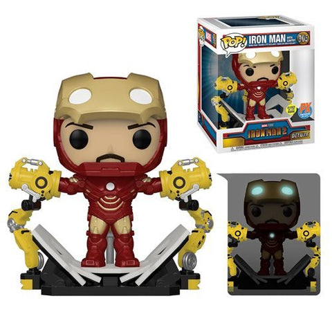 Funko Pop Marvel IRON MAN MK IV with GANTRY 6" PX DELUXE #905 *Glow in the dark*