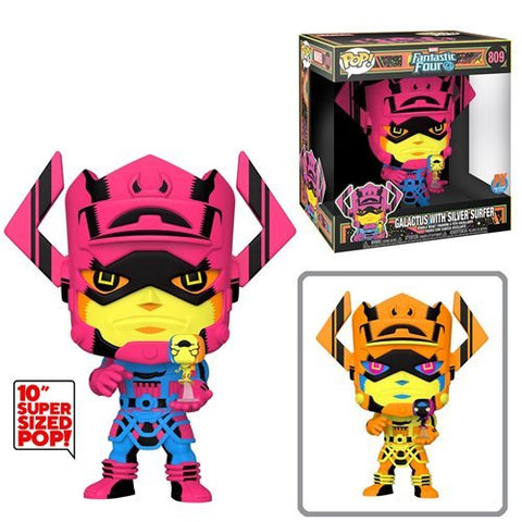 Funko Pop! Marvel - Jumbo 10" Galactus with Silver Surfer (Black Light) #809 [PX Previews Exclusive]