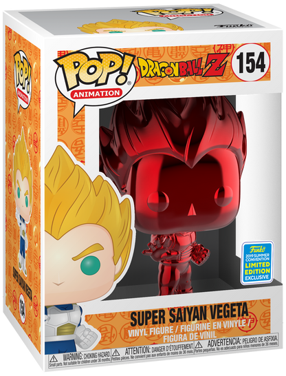 FUNKO POP! ANIMATION: DRAGON BALL Z [DBZ] - SUPER SAIYAN (SSJ) VEGETA [RED CHROME] **2019 SDCC EXCLUSIVE** #154