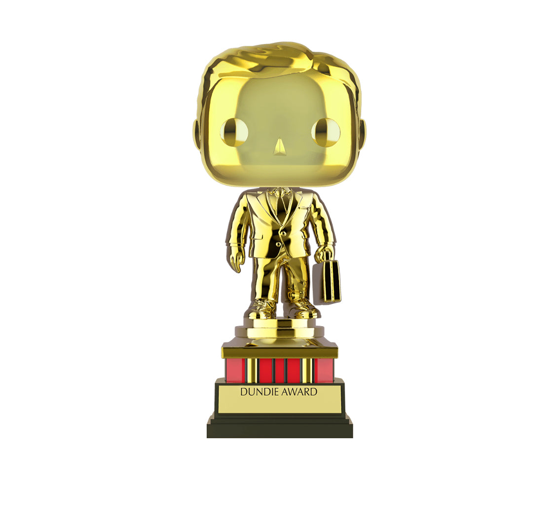 FUNKO POP! TELEVISION: THE OFFICE - DUNDIE AWARD [GOLD CHROME - CUSTOMIZABLE] **AMAZON EXCLUSIVE** #1062