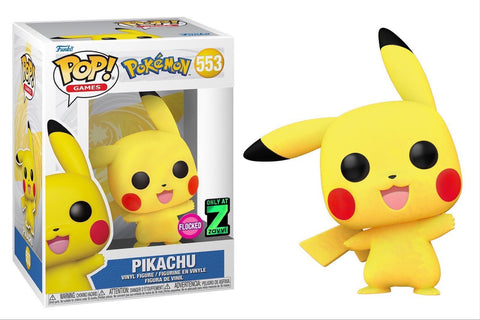 FUNKO POP! GAMES: POKEMON - PIKACHU [WAVING- FLOCKED] **ZAVVI EXCLUSIVE** #553