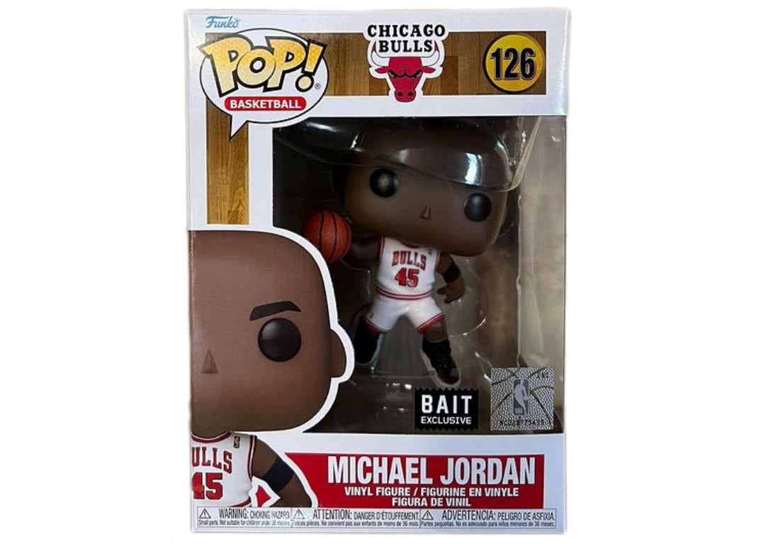 FUNKO POP! BASKETBALL - MICHAEL JORDAN [WHITE #45 JERSEY] **BAIT EXCLUSIVE ** #126