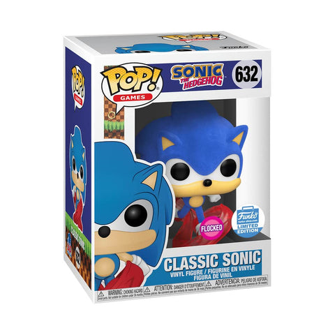 Funko Pop! Games: Sonic the Hedgehog - Classic Sonic (Flocked) #632 [Funko Shop Exclusive]