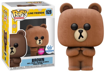 Funko Pop! LINE FRIENDS FLOCKED BROWN BEAR Funko Shop Exclusive #928