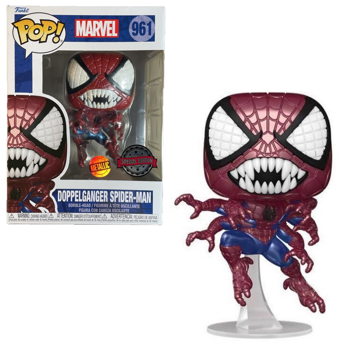 FUNKO POP! MARVEL - DOPPELGANGER SPIDER-MAN [METALLIC] **LACC EXCLUSIVE** #961