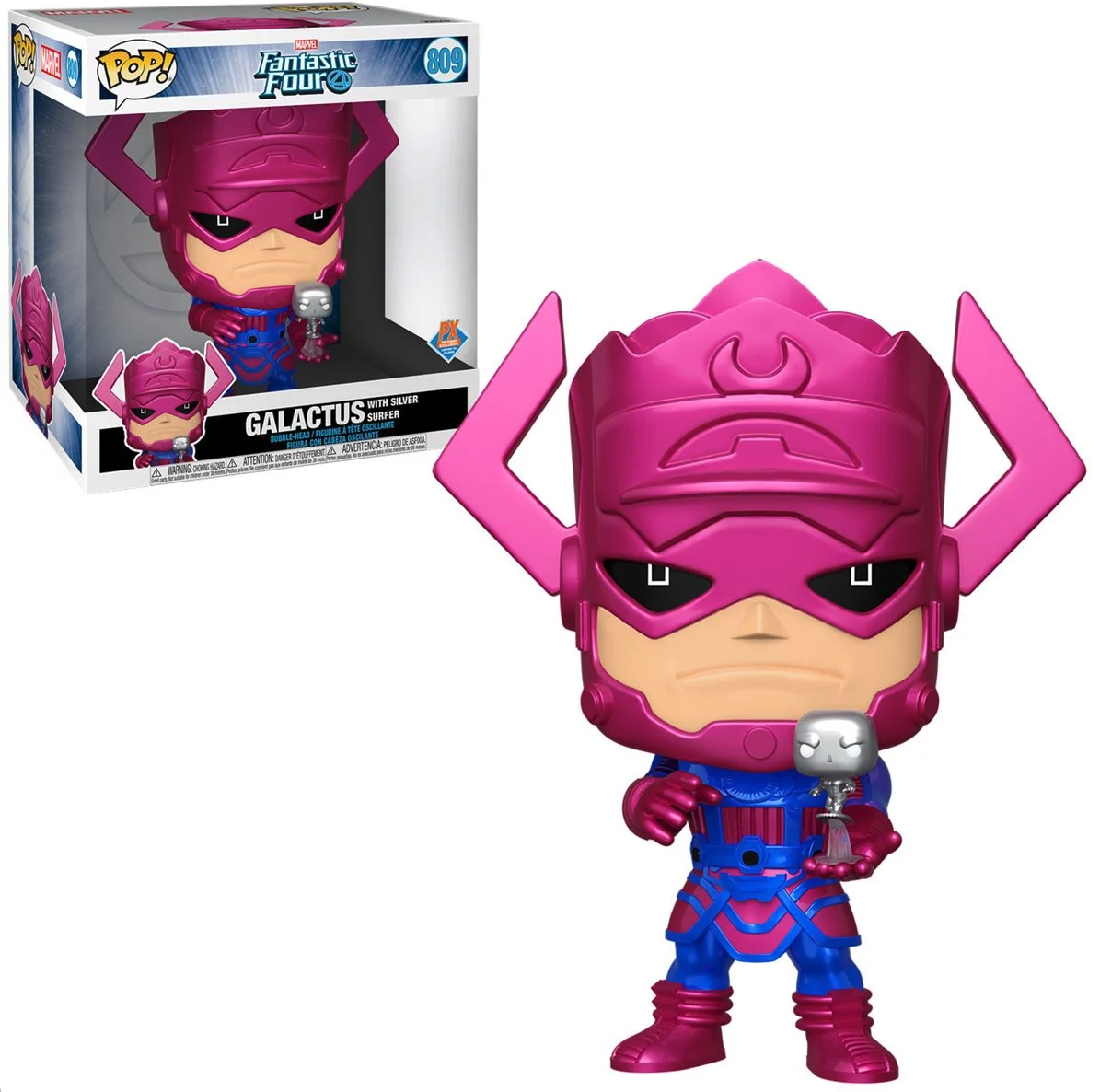Funko Pop! Marvel: Fantastic Four - Jumbo 10" Galactus with Silver Surfer (Metallic) #809 [PX Previews Exclusive]